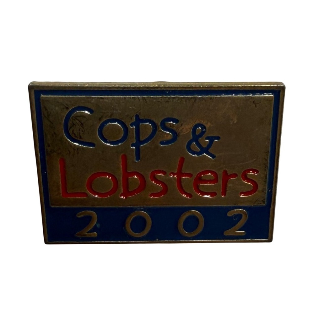 Vintage 2002 Cops & Lobsters Lapel Pin Gold Tone Enamel Law Enforcement Charity